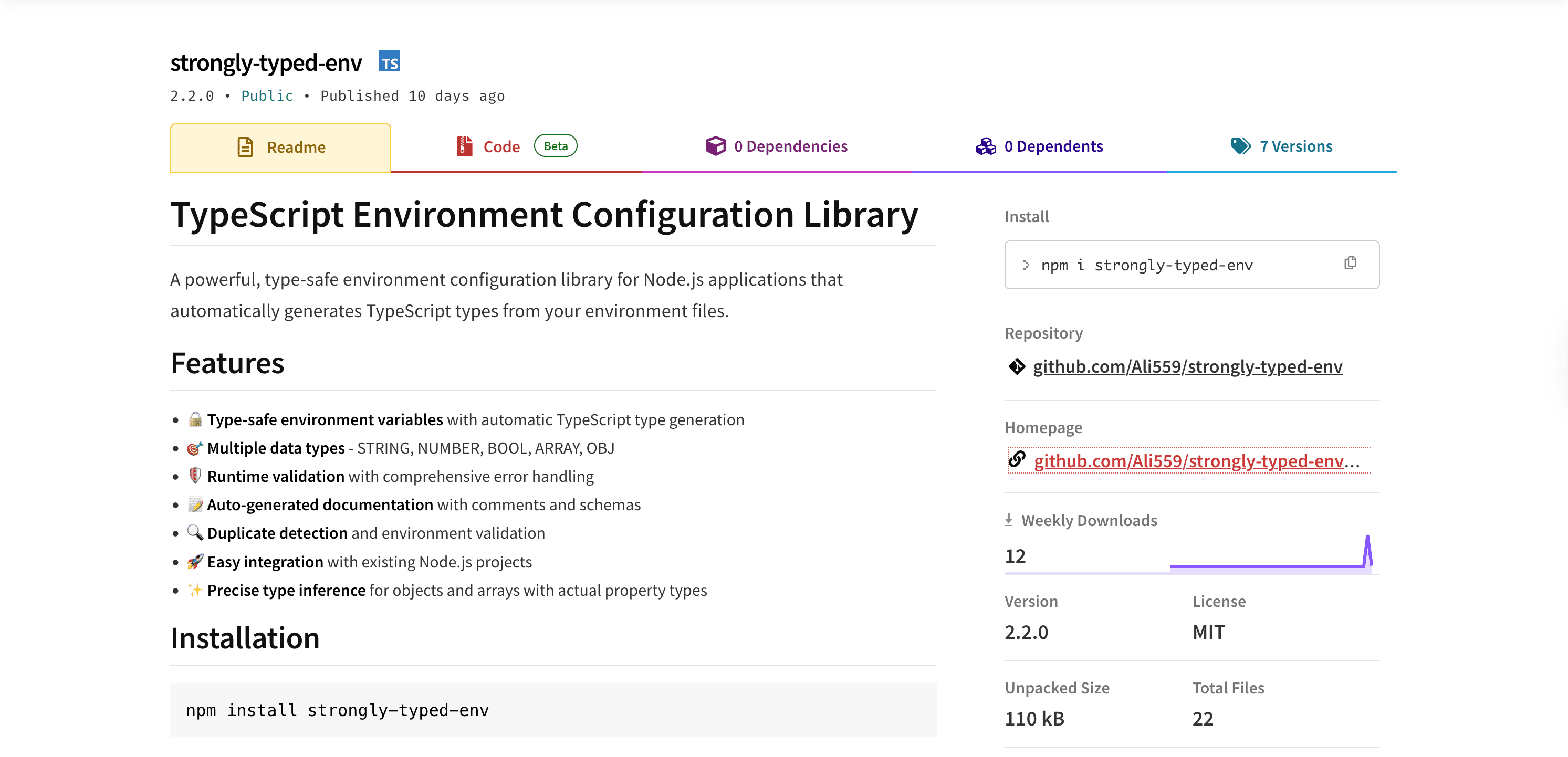 Strongly typed Env